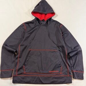 Gecko Function Hoodie Mens Large Grey Red Good Contrast Performance Pullover